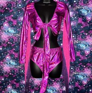 Club Exx Fairy Euphoric Element Fringe Wrap Top & Bottoms